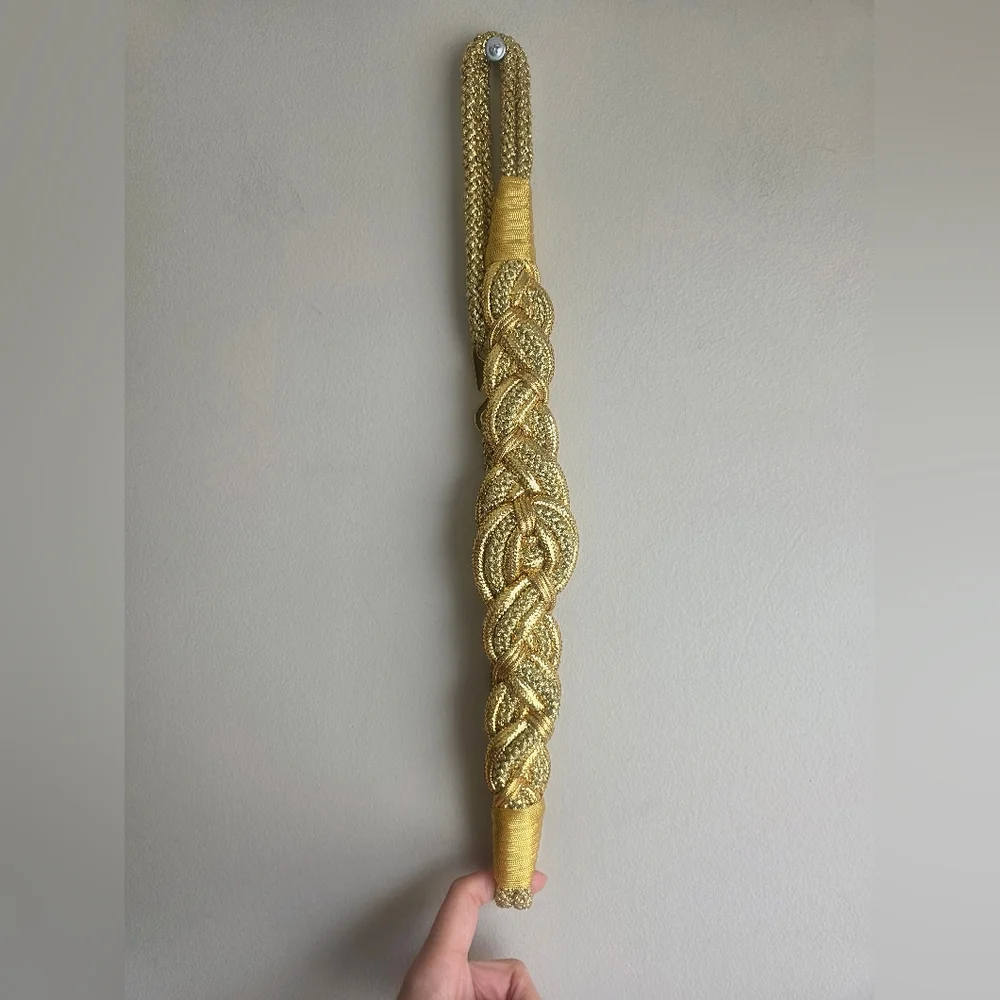 Vintage Metallic Gold Braided Passementerie Belt